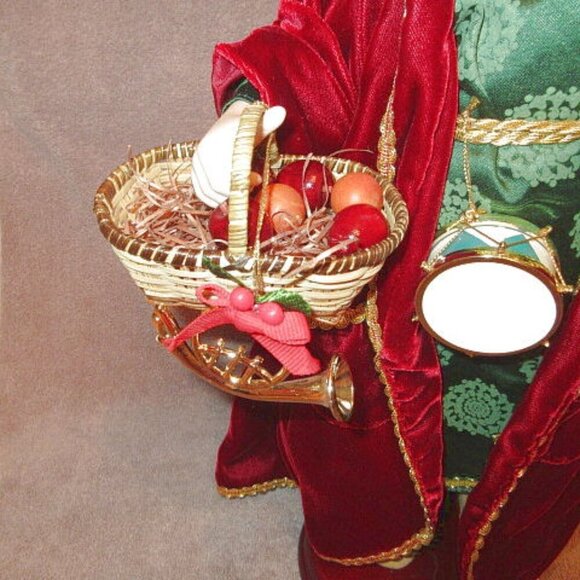 1992 Vtg Lenox Santa Doll Father Christmas Porcelain Velvet Accessories 18" Box - Picture 5 of 12